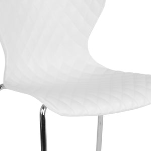 English Elm Lowell Contemporary Stacking Chair with Ergonomic Design for Comfort in Any Space or Setting White LF-7-07C-WH-GG
