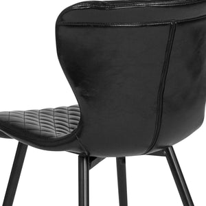 English Elm Bristol Contemporary Upholstered Chair - Elegant Black Vinyl, Ergonomic Comfort for Dining & Office Spaces LF-9-07A-BLK-GG