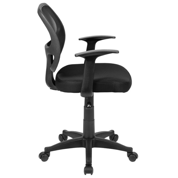 English Elm Mallard Ergonomic Mid-Back Black Mesh Task Chair with Lumbar Support & T-Arms for Office Comfort LF-W-118A-BK-GG