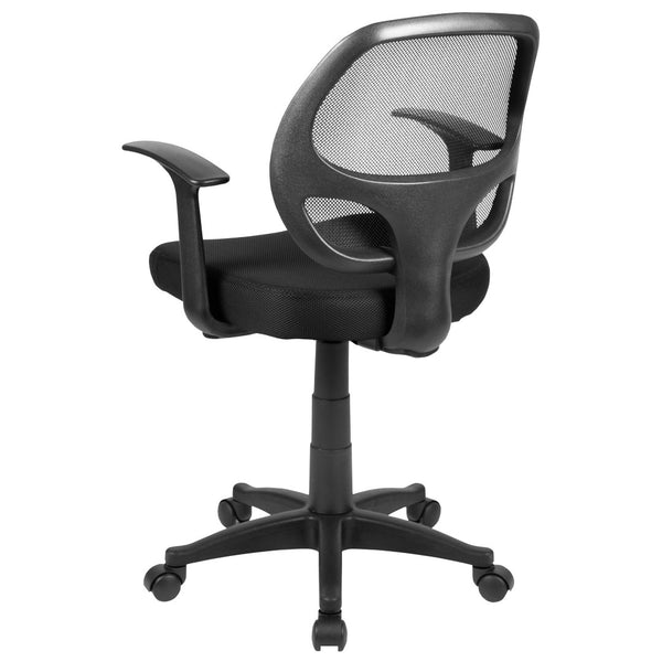 English Elm Mallard Ergonomic Mid-Back Black Mesh Task Chair with Lumbar Support & T-Arms for Office Comfort LF-W-118A-BK-GG