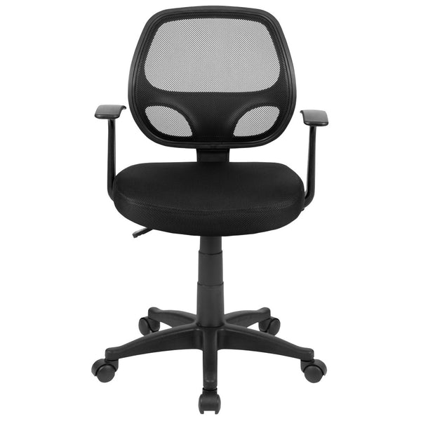 English Elm Mallard Ergonomic Mid-Back Black Mesh Task Chair with Lumbar Support & T-Arms for Office Comfort LF-W-118A-BK-GG