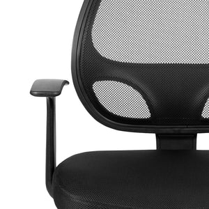 English Elm Mallard Ergonomic Mid-Back Black Mesh Task Chair with Lumbar Support & T-Arms for Office Comfort LF-W-118A-BK-GG