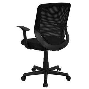 English Elm Norris Ergonomic Mid-Back Black Mesh Task Chair with Lumbar Support & T-Arms for Comfort & Style LF-W-95A-BK-GG