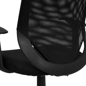 English Elm Norris Ergonomic Mid-Back Black Mesh Task Chair with Lumbar Support & T-Arms for Comfort & Style LF-W-95A-BK-GG