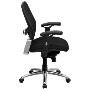 English Elm Albert Mid-Back Executive Swivel Office Chair - Ergonomic Design with Adjustable Lumbar Support & Comfort Black Mesh LF-W42-GG