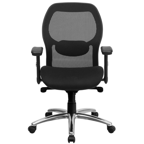 English Elm Albert Mid-Back Executive Swivel Office Chair - Ergonomic Design with Adjustable Lumbar Support & Comfort Black Mesh LF-W42-GG