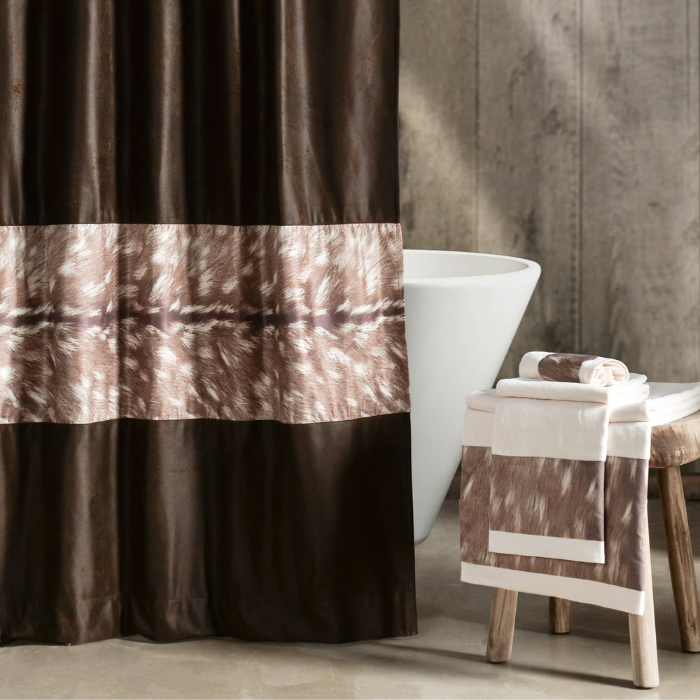 Hiend Accents Axis Lodge Style Bathroom Set - 9-piece Collection For A Rustic, Nature-inspired Retreat Experience Multi Color Shower Curtain, 100% Polyester,Towel Set, 95% Cotton,5% Polyester,Bath Accessory Set, 100% Resin,Bath Rug, 100% Acrylic With Anti,Slip Latex Backing. Lf1732