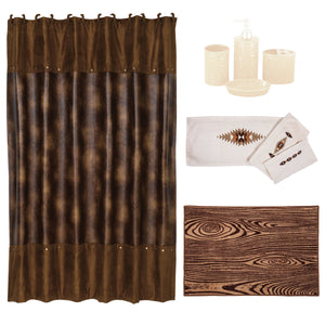 Hiend Accents Yosemite Complete Lodge Bathroom Set - 9-piece Nature-inspired Décor For A Serene Retreat  Materials, Shower Curtain, 100% Polyester,Bath Accessory Set 100% Resin,Bath Towel Set, 95% Cotton,5% Polyester,Bath Rug, 100% Premium Acrylic With A Latex Backing. Lf1839