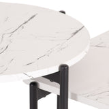 CorLiving Coffee Table Set White Marble LFF-242-C