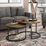 CorLiving Fort Worth Brown Wood Grain Finish Nesting Coffee Table Brown LFF-280-C