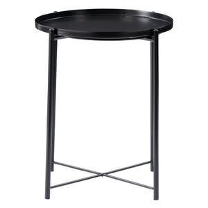 CorLiving Ayla Black Metal End Table With Removable Tray Black LFF-292-E