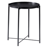 CorLiving Ayla Black Metal End Table With Removable Tray Black LFF-292-E