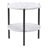 Ayla Marbled Effect Two Tiered End Table