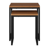 CorLiving Square Nesting Side Tables Brown LFF-390-C