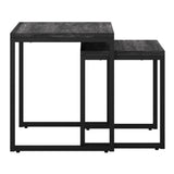 CorLiving Square Nesting Side Tables Black LFF-393-C