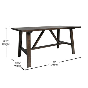 English Elm Eli Solid Wood Farmhouse Coffee Table - Durable Trestle Design for Charming Living Room Centerpiece Dark Gray LFS-2013-DKGRY-GG