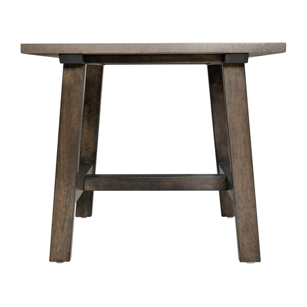 English Elm Eli Solid Wood Farmhouse End Table - Stylish Trestle Design for Compact Spaces & Versatile Use Dark Gray LFS-4005-DKGRY-GG