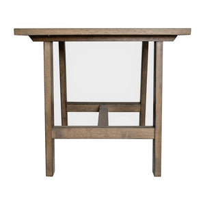 English Elm Eli Solid Wood Farmhouse End Table - Stylish Trestle Design for Compact Spaces & Versatile Use Rustic Brown LFS-4005-RSTBRN-GG