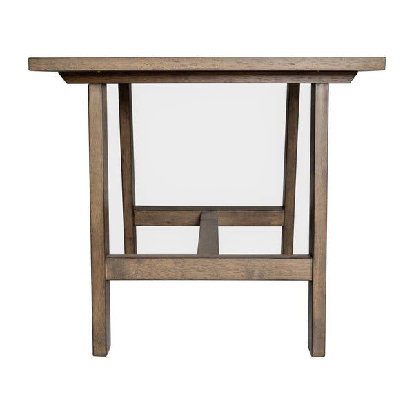 English Elm Eli Solid Wood Farmhouse End Table - Stylish Trestle Design for Compact Spaces & Versatile Use Rustic Brown LFS-4005-RSTBRN-GG