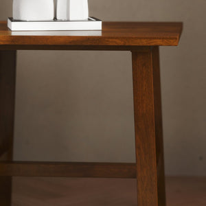 English Elm Eli Solid Wood Farmhouse End Table - Stylish Trestle Design for Compact Spaces & Versatile Use Walnut LFS-4005-WAL-GG