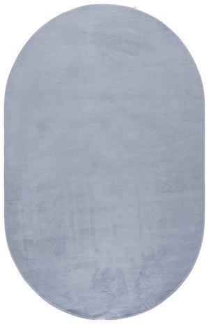 Safavieh Loft Oval Polyester Area Rug Solid Tonal Washable Pile for Bedroom or Living Room Light Blue 5'-0" x 8'-0" LFT315L-5OV