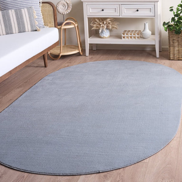 Safavieh Loft Oval Polyester Area Rug Solid Tonal Washable Pile for Bedroom or Living Room Light Blue 5'-0" x 8'-0" LFT315L-5OV