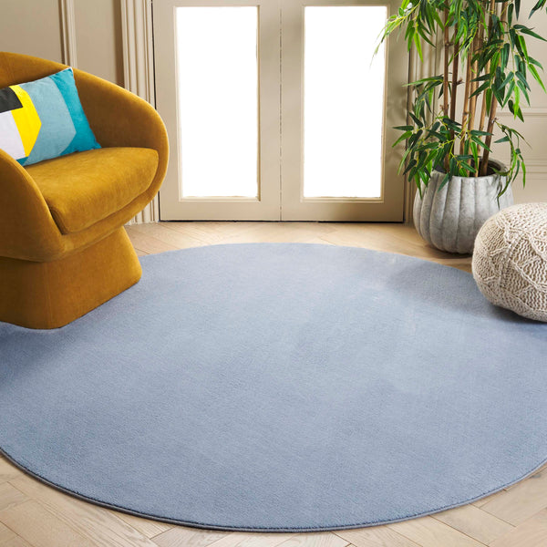 Safavieh Loft Elegant Area Rug – Modern Solid Design, Durable Polyester, Washable, Slip-resistant Backing Light Blue Polyester Lft315l-4sq