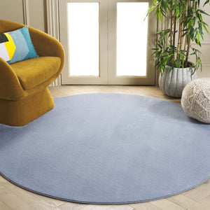 Safavieh Loft Premium Light Blue Rug — Minimalist Tonal Design, Soft Polyester Pile, Washable, Slip‑Resistant Elegance 8'-0" x 8'-0" LFT315L-8SQ
