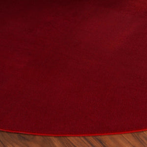 Safavieh Loft Oval Polyester Area Rug Solid Tonal Washable Pile for Bedroom or Living Room Red 8'-0" x 8'-0" - A LFT315Q-8R