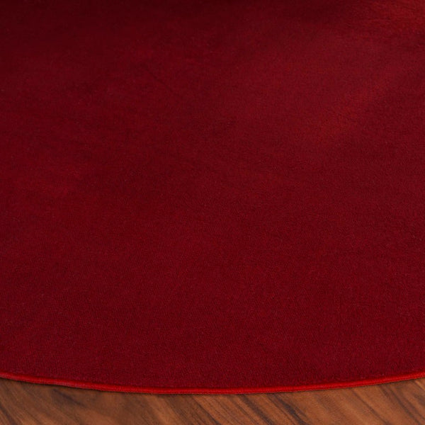 Safavieh Loft Oval Polyester Area Rug Solid Tonal Washable Pile for Bedroom or Living Room Red 8'-0" x 8'-0" - A LFT315Q-8R