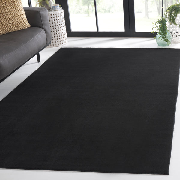 Safavieh Loft Elegant Area Rug – Modern Solid Design, Durable Polyester, Washable, Slip-resistant Backing Black Polyester Lft315z-213