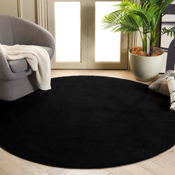Safavieh Loft Elegant Area Rug – Modern Solid Design, Durable Polyester, Washable, Slip-resistant Backing Black Polyester Lft315z-213