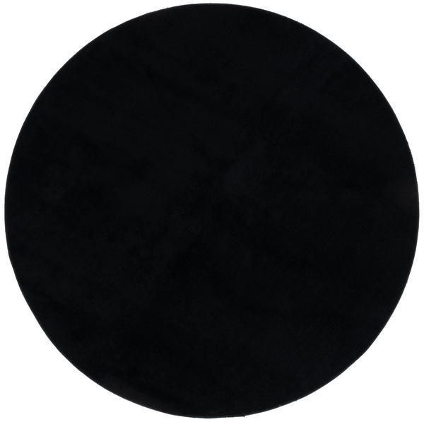 Safavieh Loft 315 Power Loomed Solid & Tonal Rug Black 6' x 6' Round
