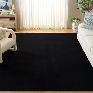 Safavieh Loft Elegant Area Rug – Modern Solid Design, Durable Polyester, Washable, Slip-resistant Backing Black Polyester Lft315z-213