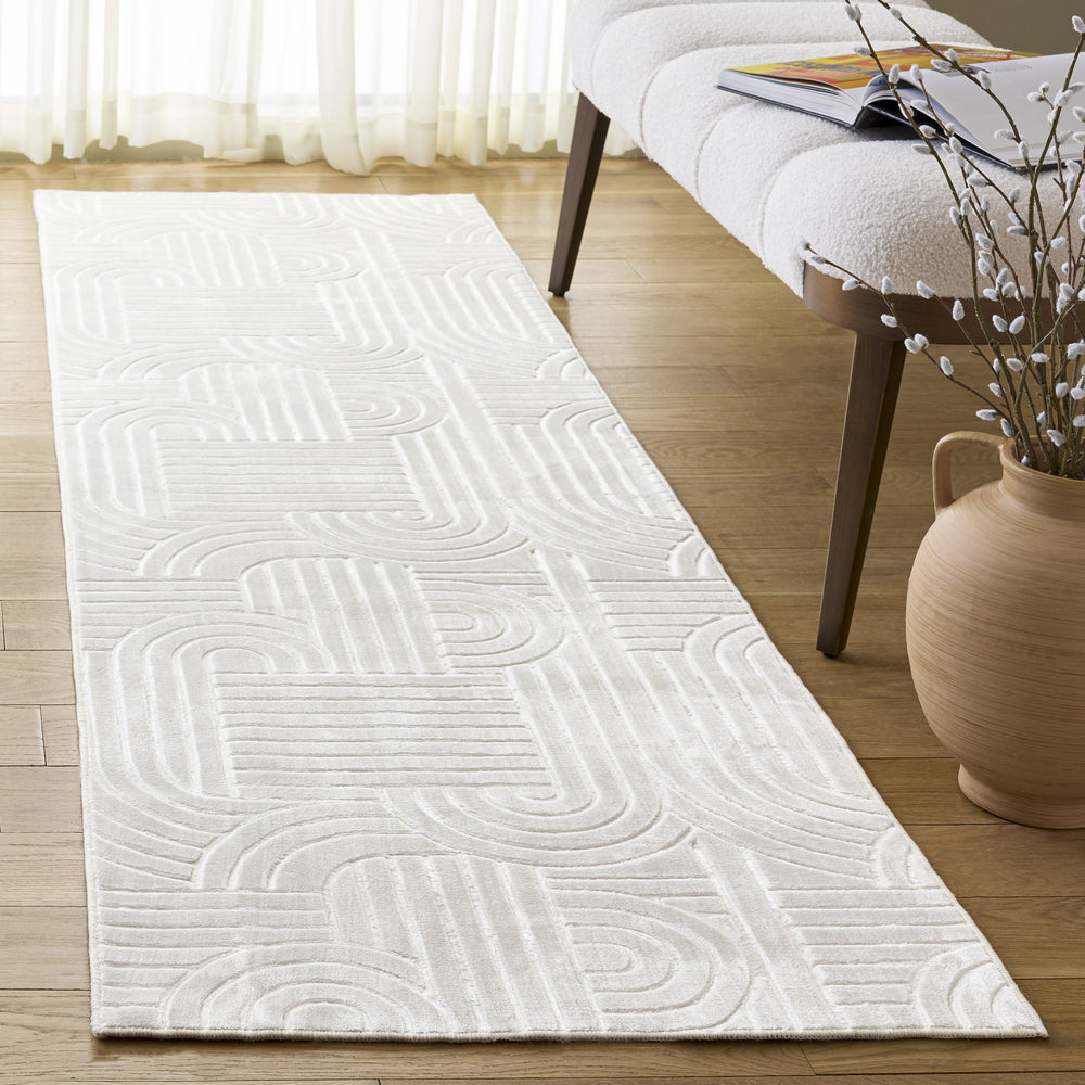 Safavieh Loft Ivory Runner Rug — Low-Profile, Power-Loomed Polyester For Durable, Stain-Resistant Hallways 2'-3" x 8'-0" LFT601A-28