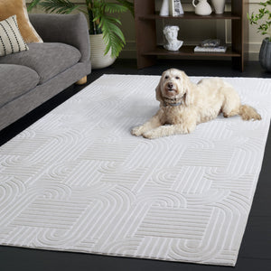 Safavieh Loft Ivory Round Rug — Low‑Pile, Stain‑Resistant Polyester For Modern Rooms, Soft Neutral Anchor 6'-0" x 6'-0" LFT601A-6R