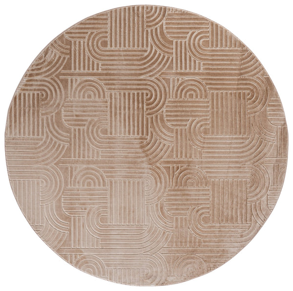 Safavieh Loft Oval Light Brown Area Rug — Low-Profile Power-Loomed Polyester, Soft Durable Stain-Resistant Finish 5'-0" x 8'-0" LFT601T-5OV