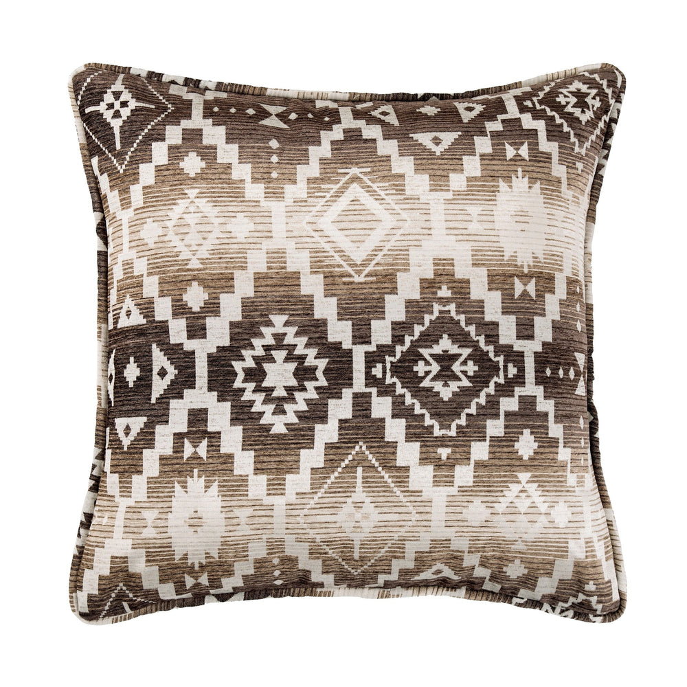 Hiend Accents Chalet Aztec Euro Sham - Embrace Rustic Charm And Cozy Comfort For Your Modern Bedding Retreat White,Brown 100% Polyester Lg1779e1