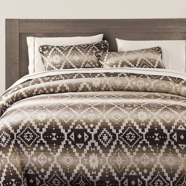 Hiend Accents Chalet Aztec Duvet Cover Set – Luxurious 3-piece Bedding With Geometric Patterns For Modern Decor White,Brown Duvet Cover ,Face, 100% Polyester,Back, 100% Cotton. Pillow Sham ,100% Polyester. Lg1779ds-sk-oc