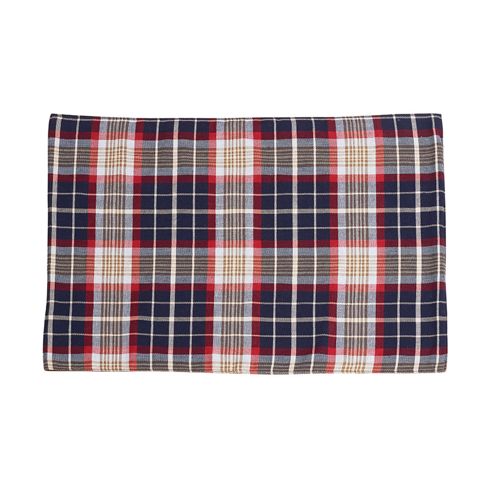 Hiend Accents South Haven Plaid Rope Detailed Placemat Set - 4 Chic Pieces For Elegant Dining & Everyday Use Blue,Red 50% Cotton,50% Polyester Lg1819pm