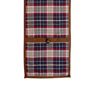 Hiend Accents South Haven Plaid Suede Runner - Elegant Table Accent For Dining, Buffets, And Decor Enhancements Blue,Red 35% Cotton,65% Polyester Lg1819r