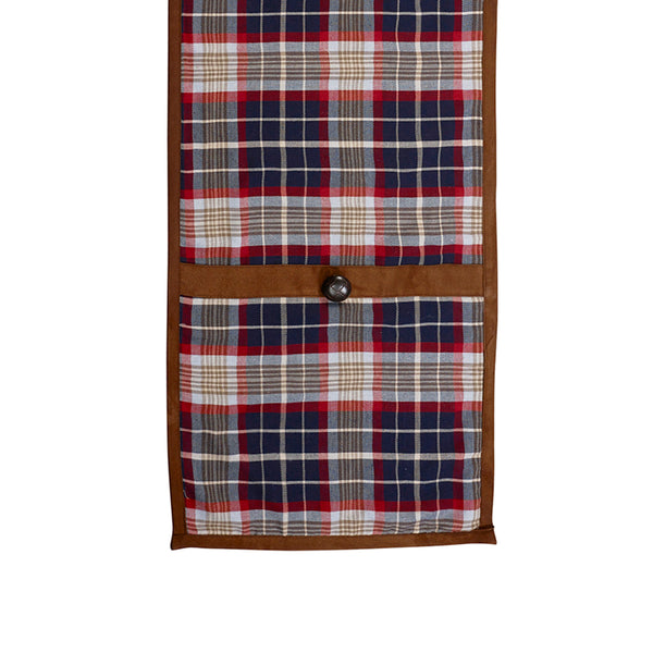 Hiend Accents South Haven Plaid Suede Runner - Elegant Table Accent For Dining, Buffets, And Decor Enhancements Blue,Red 35% Cotton,65% Polyester Lg1819r