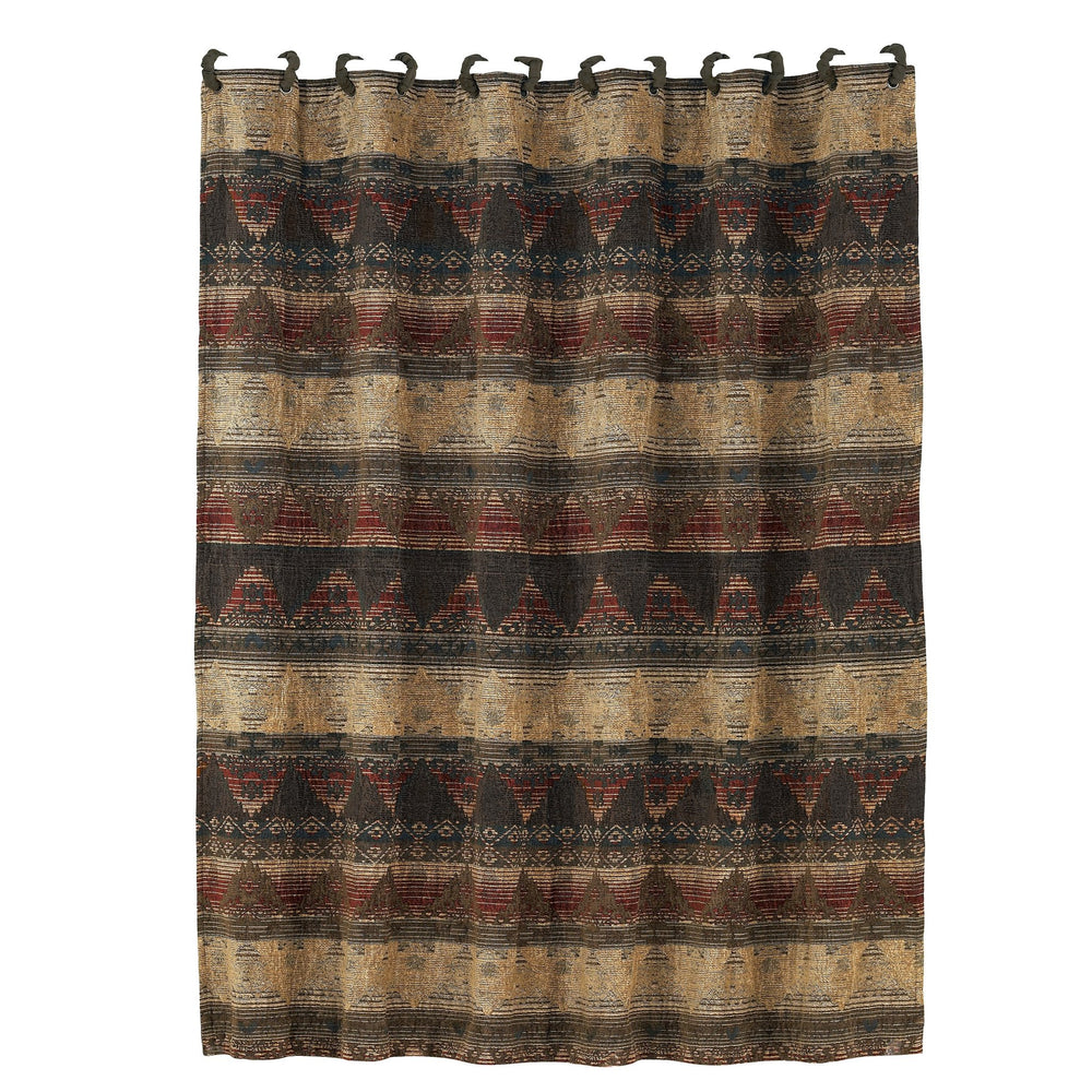 Hiend Accents Sierra Shower Curtain - Nature-inspired Aztec Design For Rustic Bathroom Decor And Serenity Multi Color 100% Polyester Lg1830sc