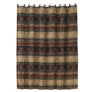 Hiend Accents Sierra Shower Curtain - Nature-inspired Aztec Design For Rustic Bathroom Decor And Serenity Multi Color 100% Polyester Lg1830sc