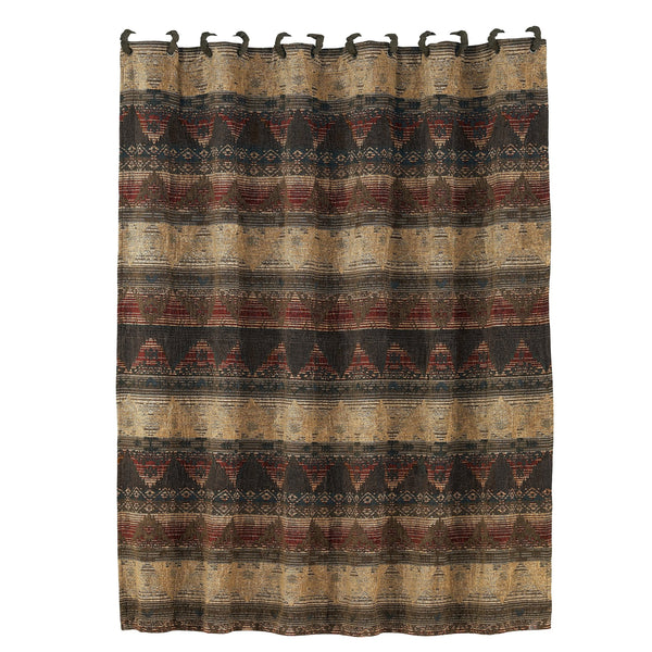Hiend Accents Sierra Shower Curtain - Nature-inspired Aztec Design For Rustic Bathroom Decor And Serenity Multi Color 100% Polyester Lg1830sc