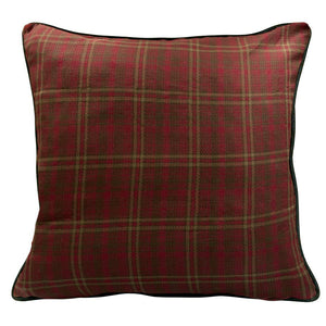Hiend Accents Cascade Lodge Reversible Euro Sham - Embrace Rustic Charm With Luxurious Faux Leather And Plaid Design Red 50% Cotton,50% Polyester Lg1845es