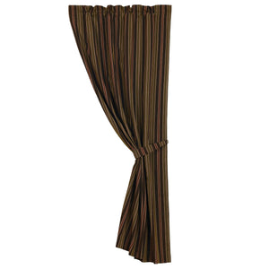 Hiend Accents Wilderness Ridge Red & Chocolate Striped Curtain - Elevate Your Rustic Decor With Stylish Elegance Brown 100% Polyester Lg1849c