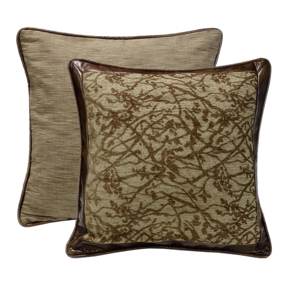Hiend Accents Highland Lodge Branches Motif Reversible Euro Sham - Nature-inspired Rustic Charm For Your Bedroom Brown 100% Polyester Lg1860es
