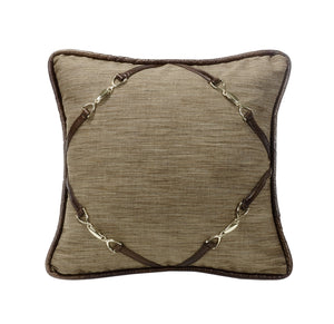 Hiend Accents Highland Lodge Buckle Cornered Throw Pillow - Rustic Charm Meets Modern Elegance For Cozy Decor Brown Shell, 100% Polyester,Fill, 100% Waterfowl Feathers Lg1860p3