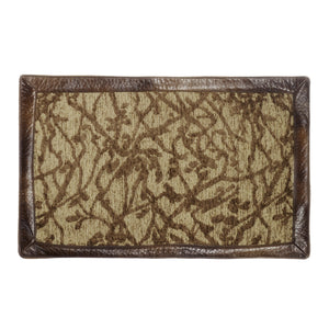 Hiend Accents Highland Lodge Faux Leather Trimmed Placemat Set - Elevate Dining With Rustic Charm & Elegance Brown 100% Polyester Lg1860pm